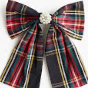 J. Crew $40 Plaid Hair Tartan Bow NWT